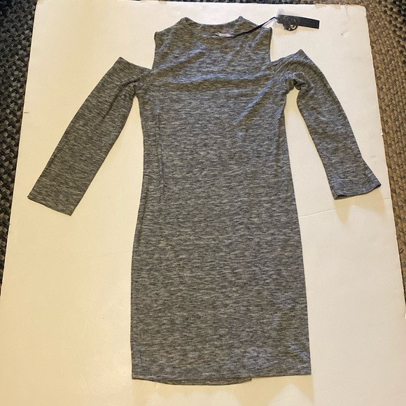 Poof! Dresses & Skirts - Amelia Cutout Shoulder Dress Bodycon by Poof. Cold shoulder dress.